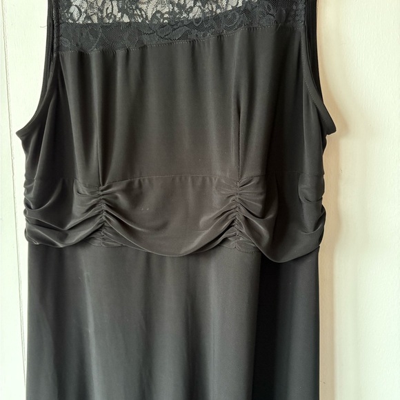 Black A-line Midi Cocktail Dress Lace Detail Sleeveless Size Large - Picture 3 of 3